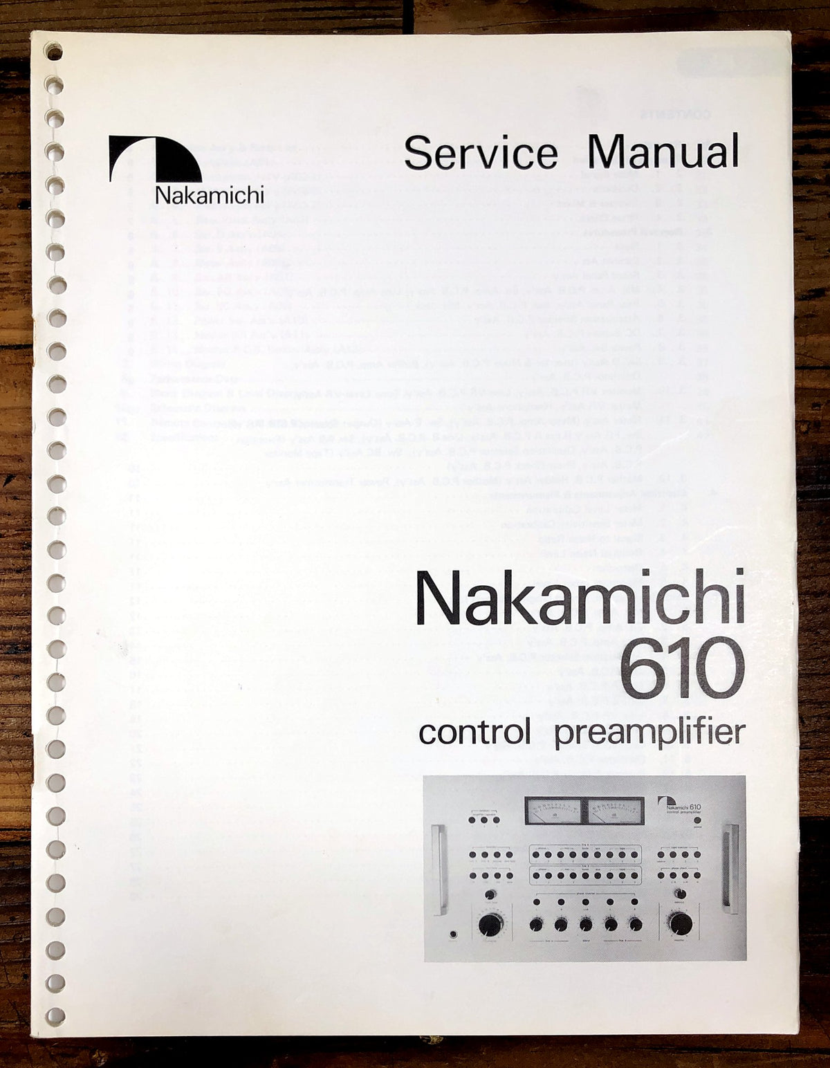 Nakamichi 610 Control Preamplifier Service Manual *Original*