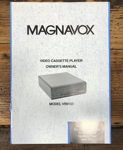 Magnavox VR9100 VCR Owners / User Manual *Original*