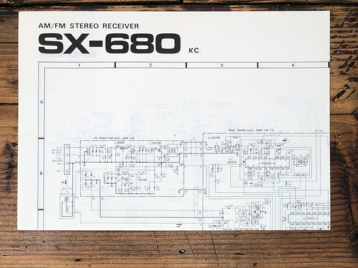 Pioneer SX-680 KC Receiver Fold Out Schematic *Original*
