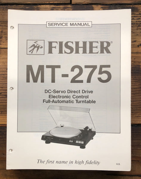 Fisher MT-275 Record Player / Turntable  Service Manual *Original*