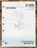 Sony SA-W200 Super Woofer  Service Manual *Original*