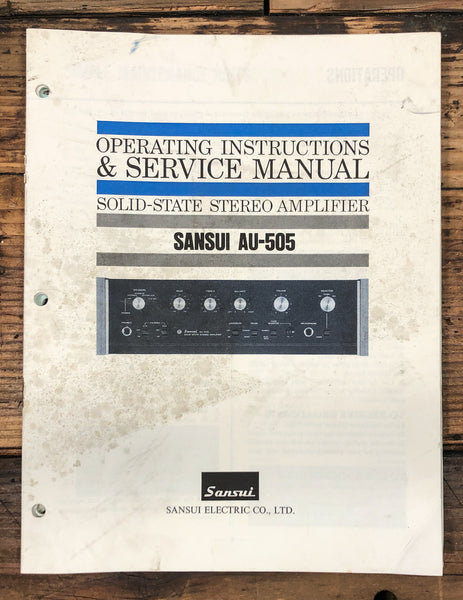 Sansui AU-505 Amplifier Owner & Service Manual *Original*