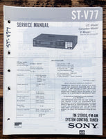 Sony ST-V77 Tuner  Service Manual *Original*