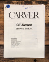 Carver CT-Seven CT-7 Tuner / Preamp  Service Manual *Original*