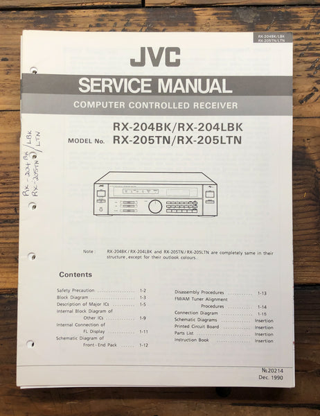 JVC RX-204 RX-205 -205TN Receiver  Service Manual *Original* #2