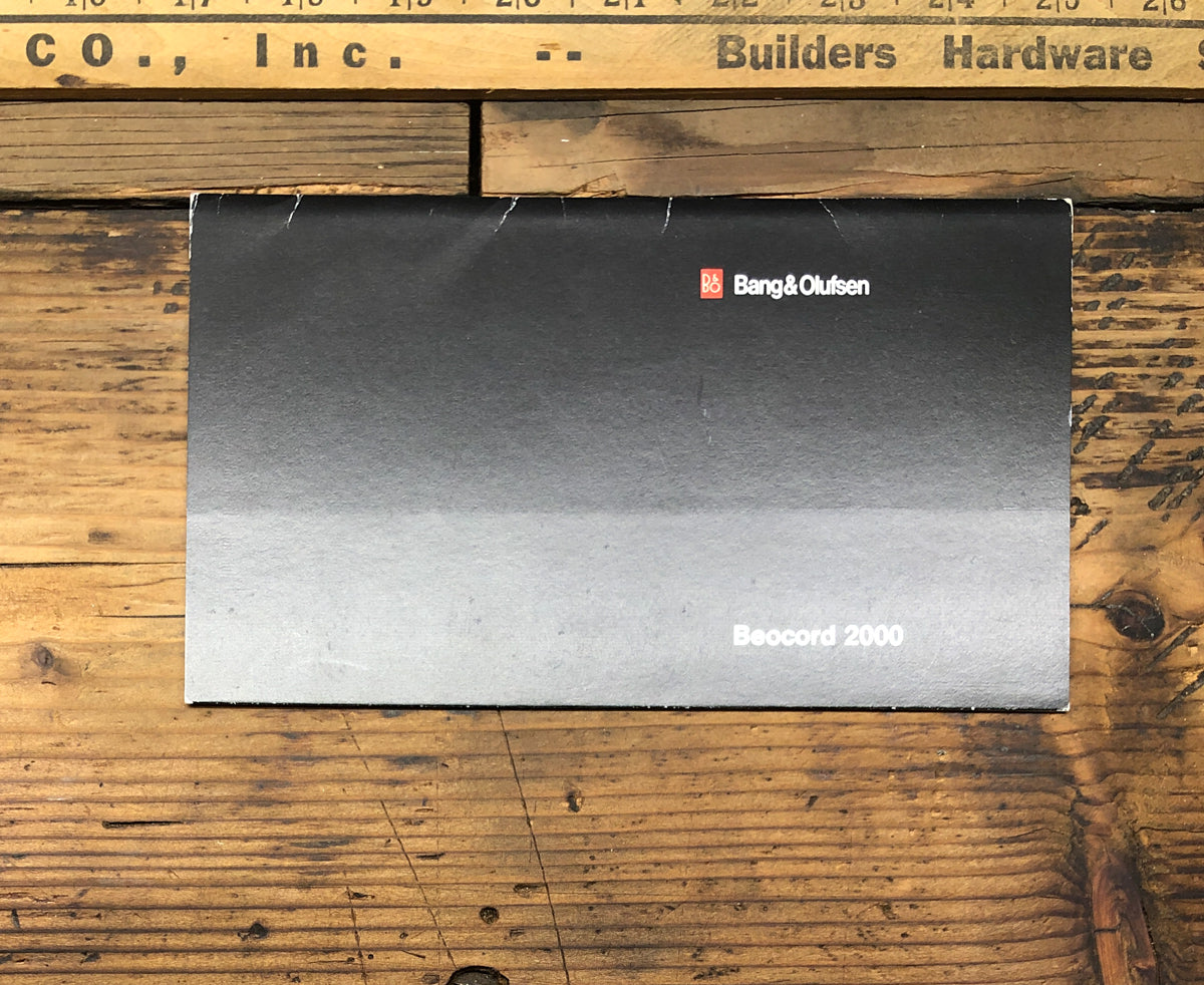 Bang Olufsen B&O Beocord 2000 Cassette  Owner / User Manual *Original*