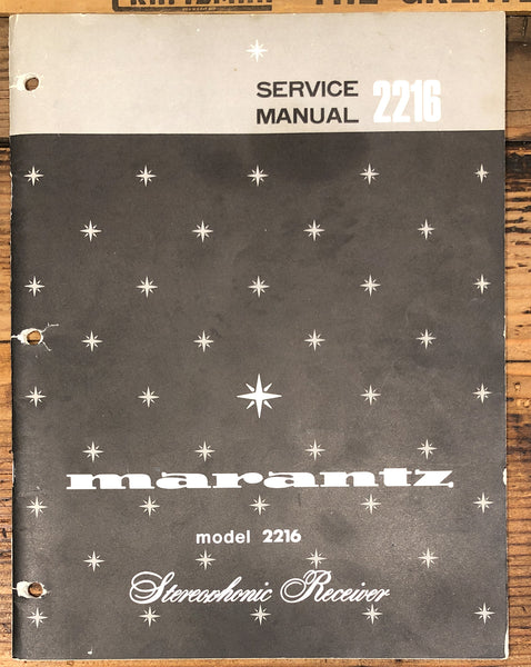 Marantz Model 2216 Receiver  Service Manual *Original*
