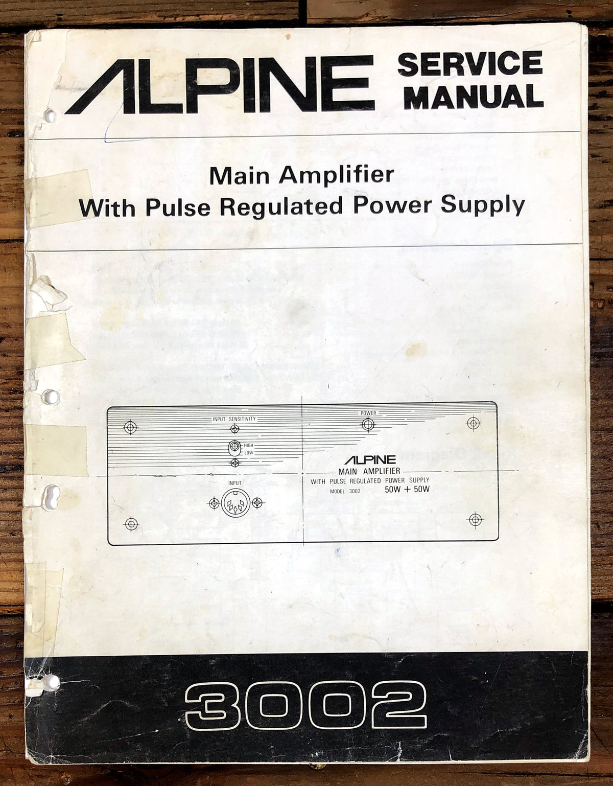 Alpine 3002 Main Amplifier Service Manual *Original*