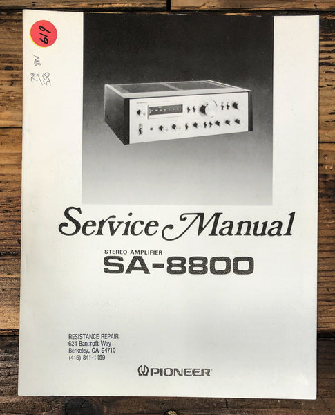 Pioneer SA-8800 Amplifier Service Manual *Original*