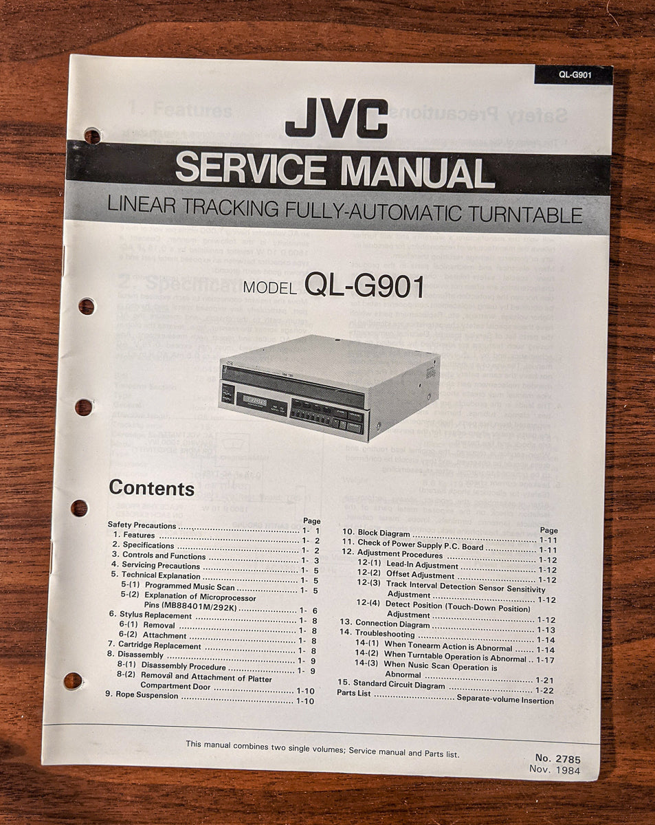 JVC QL-G901 Record Player / Turntable Service Manual *Original*