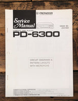 Pioneer PD-6300 CD Player  Service Manual *Original*