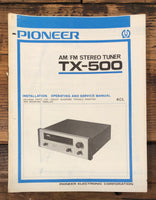 Pioneer TX-500 Tuner  Service Manual *Original* #2