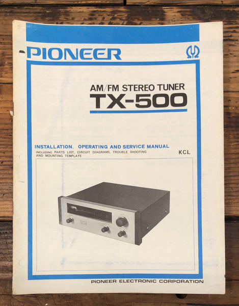 Pioneer TX-500 Tuner  Service Manual *Original* #2