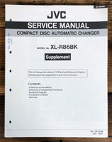 JVC XL-R86BK XL-R86 CD Changer Supp. Service Manual *Original*