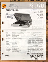 Sony PS-LX210 Record Player / Turntable  Service Manual *Original*