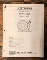 Mitsubishi DP-5 Record Player / Turntable  Service Manual *Original*