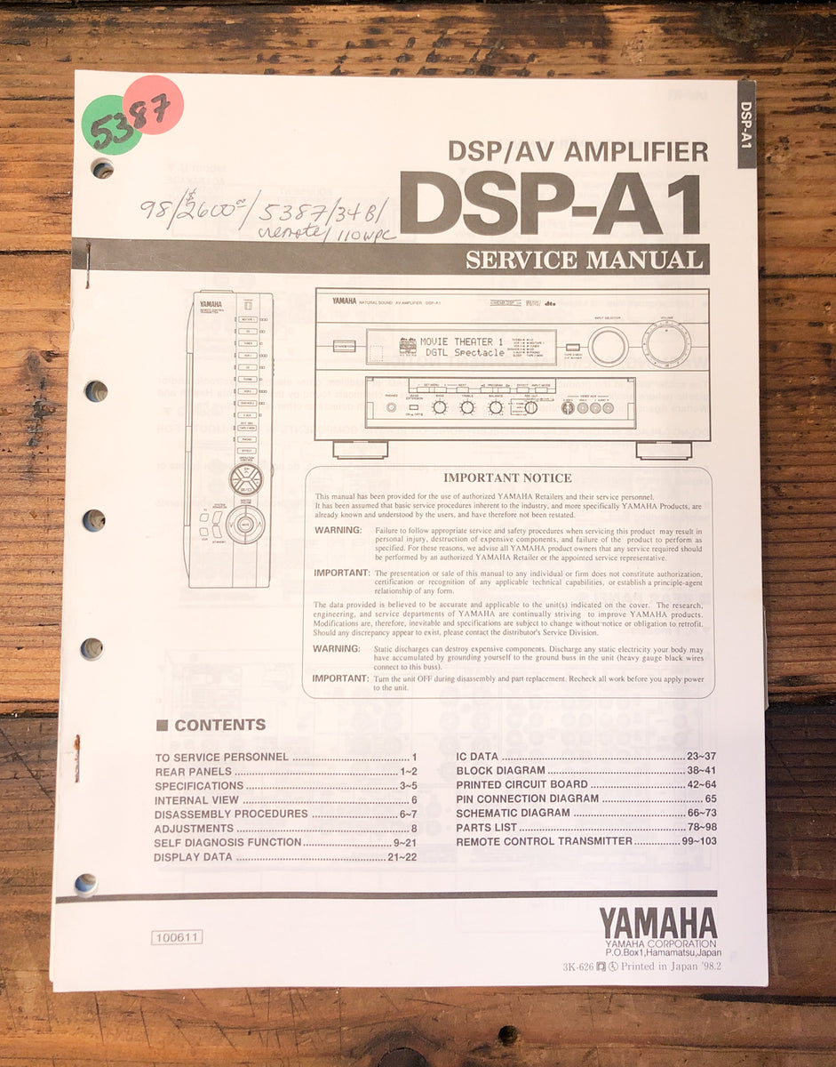 Service Manual *Original* – Vintage Audio Store - Vintage Service ...