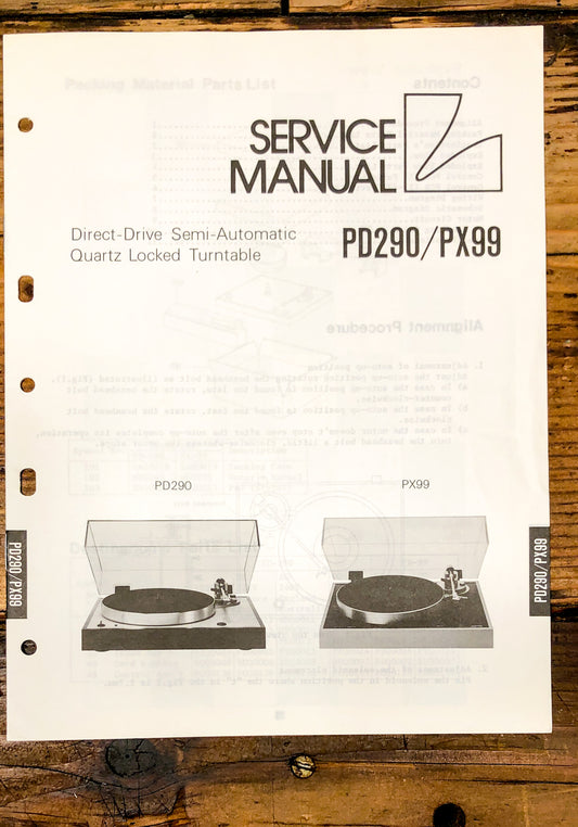 Luxman PD290 PD-290 PX99 Turntable Service Manual *Original*