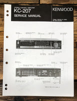 Kenwood KC-207 Preamp / Preamplifier  Service Manual *Original*