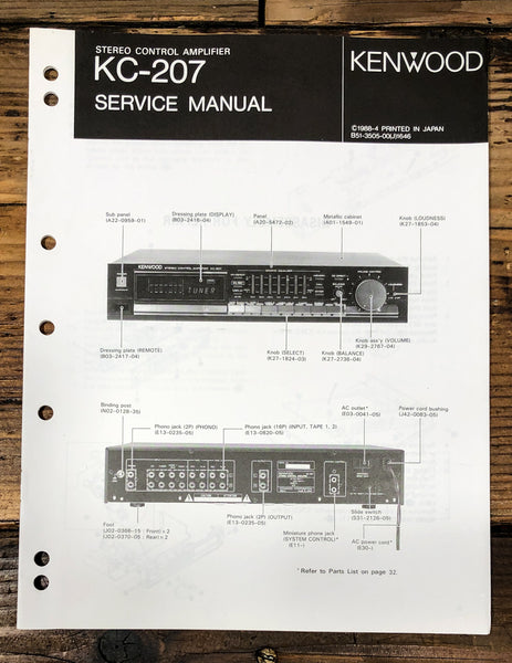 Kenwood KC-207 Preamp / Preamplifier  Service Manual *Original*