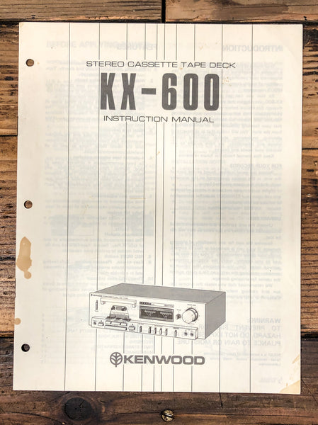 Kenwood KX-600 Cassette Owners / User Manual *Original*
