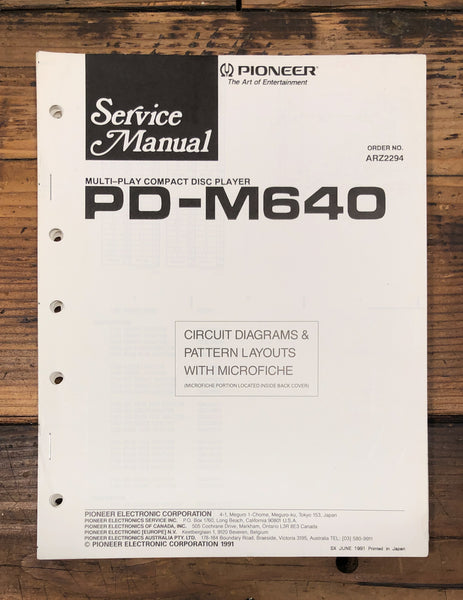 Pioneer PD-M640 CD Player  Service Manual *Original*