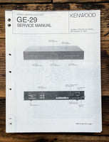 Kenwood GE-29 Equalizer  Service Manual *Original*