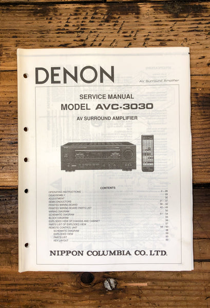 Denon AVC-3030 AV Amplifier  Service Manual *Original*