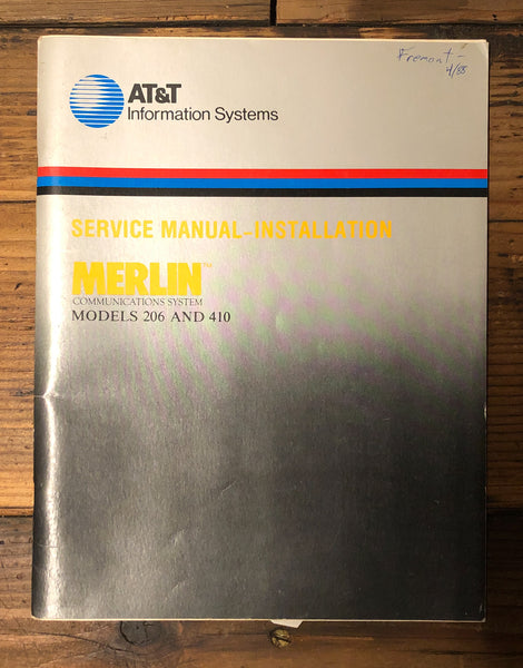 AT&T Merlin Model 206 410  Service Manual *Original*