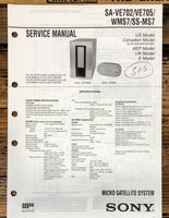 Sony SA-VE702 -VE705 -WMS7 SS-MS7 Speaker  Service Manual *Original*