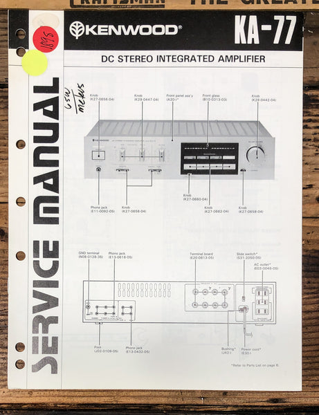 Kenwood KA-77 Amplifier  Service Manual *Original*