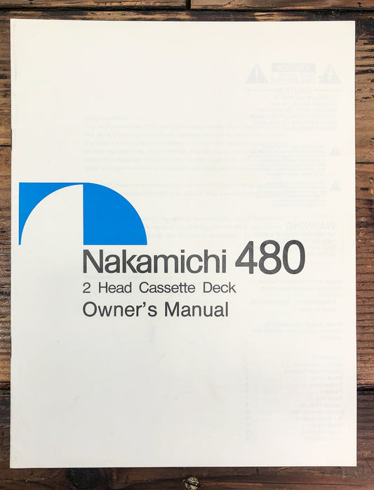 Nakamichi Model 480 Cassette Service Manual *Original*