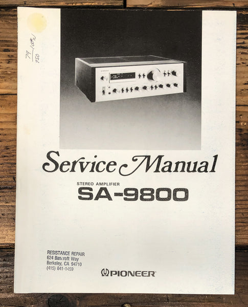 Pioneer SA-9800 Amplifier Service Manual *Original*