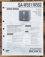 Sony SA-W551 SA-W552 Super Woofer  Service Manual *Original*