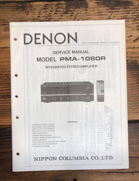 Denon PMA-1080R Amplifier  Service Manual *Original*