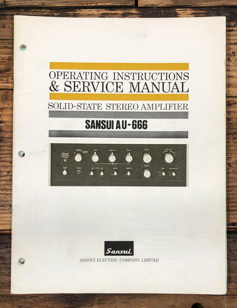 Sansui AU-666 Amplifier Owner & Service Manual *Original*