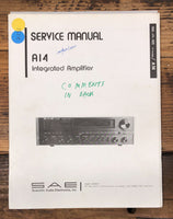 SAE A14 Amplifier  Service Manual *Original*