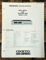 Onkyo U-30 Monitor & Selector   Service Manual *Original*