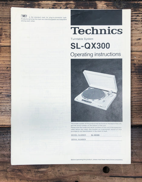 Technics SL-QX300 Record Player / Turntable  Owner / User Manual *Original*