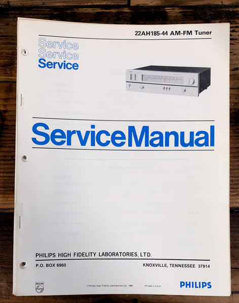 Philips 22AH185-44 AH 185 Tuner  Service Manual *Original*