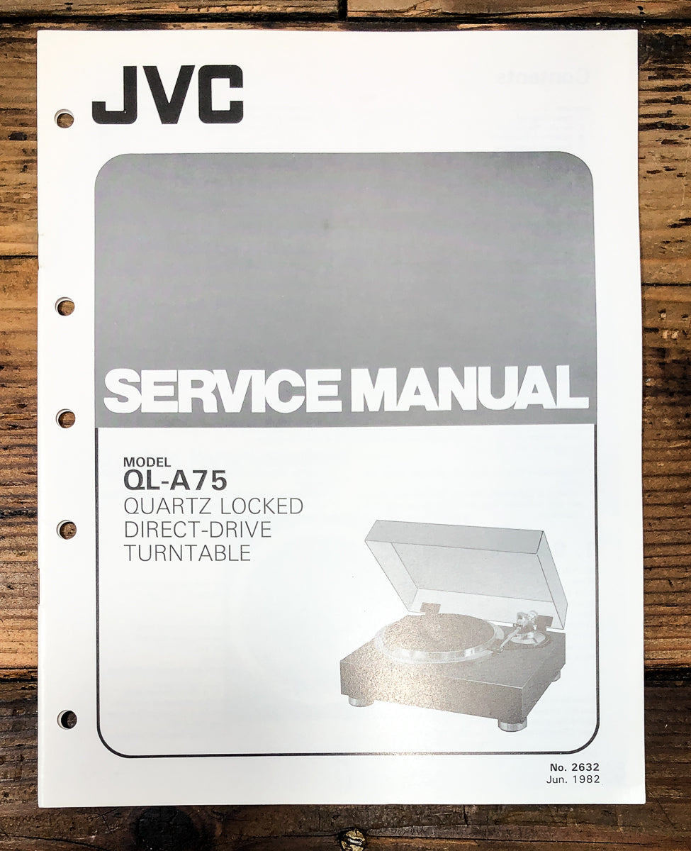 JVC QL-A75 Record Player / Turntable Service Manual *Original*