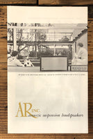 Acoustic Research  AR-3 -2 -2A -3T -3ST -1W  10pg Brochure *Orig*