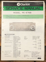 Clarion PE-676B Car Stereo  Service Manual *Original*