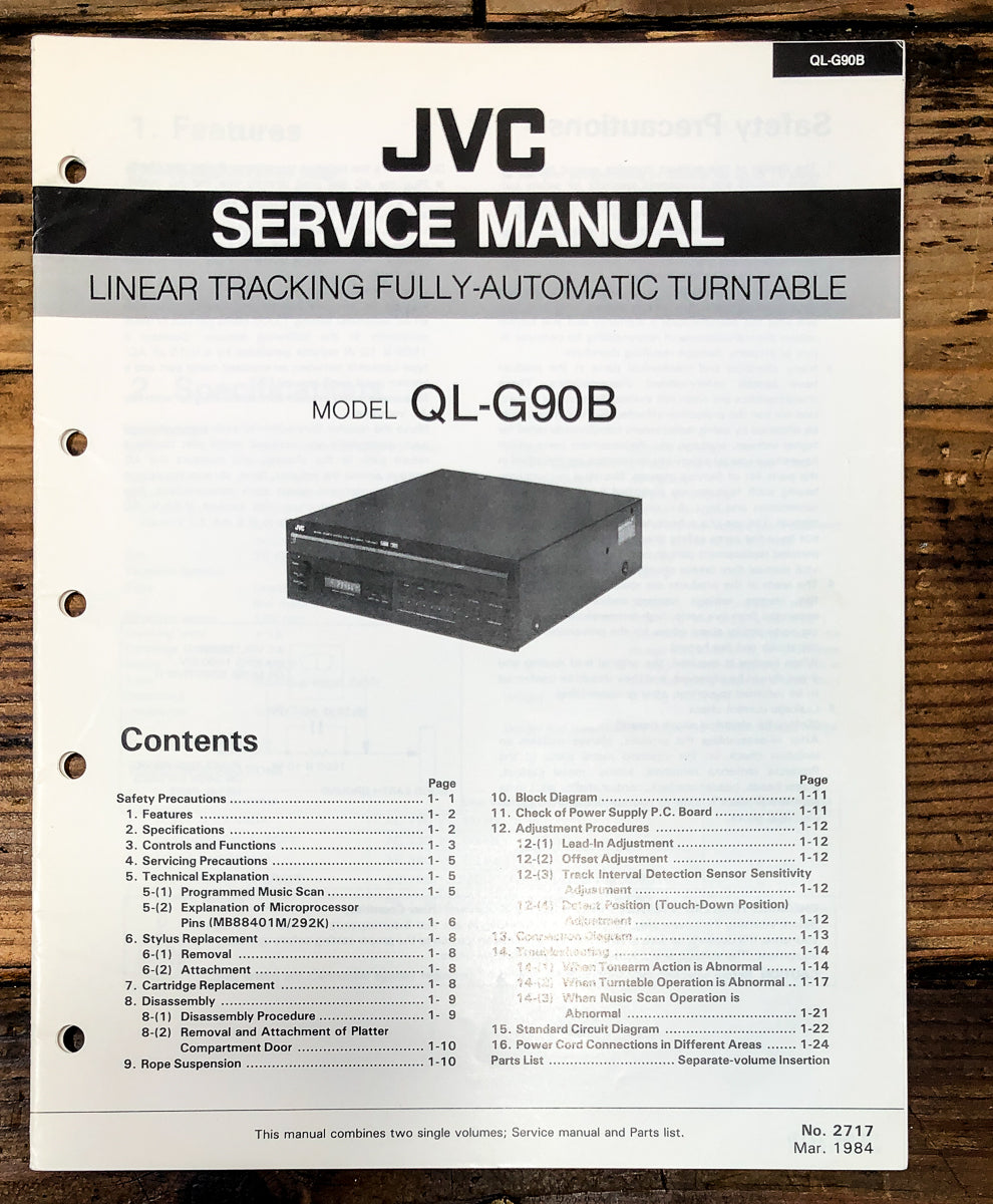 JVC QL-G90B Record Player / Turntable Service Manual *Original*