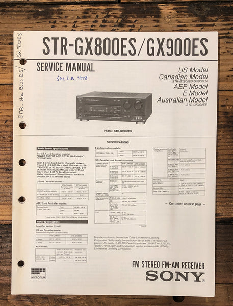 Sony STR-GX800ES STR-GX900ES Receiver  Service Manual *Original*