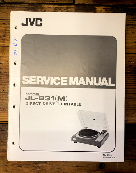 JVC JL-B31 Record Player / Turntable  Service Manual *Original*