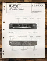 Kenwood KC-208 Preamp / Preamplifier  Service Manual *Original*