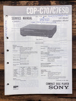 Sony CDP-C70 CDP-C7ESD CD Player  Service Manual *Original*