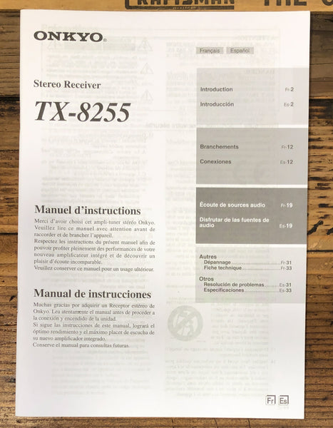 Pioneer TX-8255 Receiver Owners / User Manual *Original*