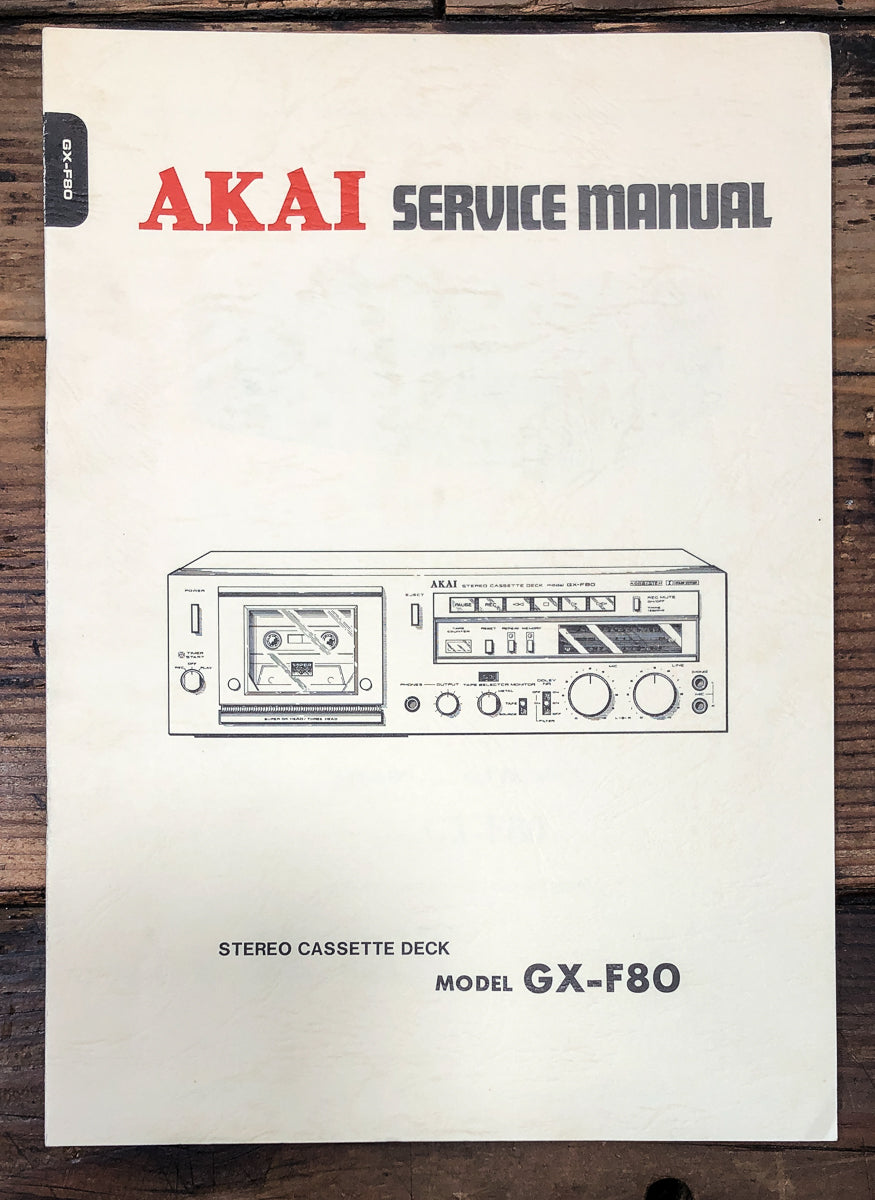 Akai GX-F80 Cassette Service Manual *Original*
